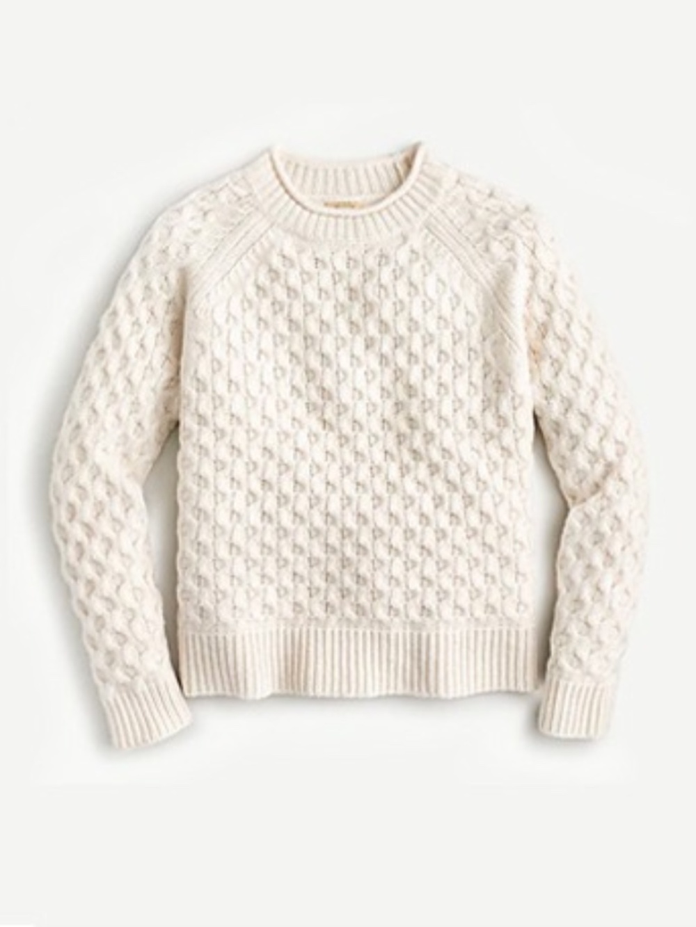 J.Crew Honeycomb Cashmere Rollneck Sweater in Heather Muslin